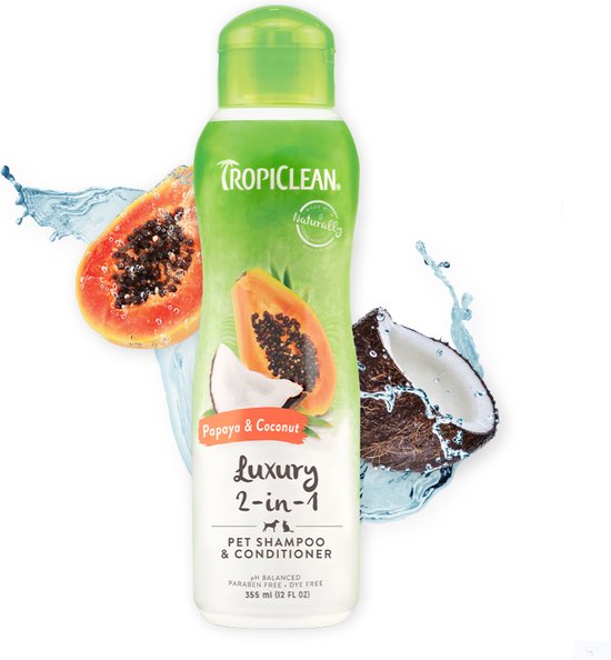 TropiClean Papaya en Kokos hondenshampoo en conditioner 355 ml